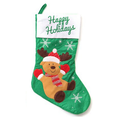 

2019 New Christmas Stocking Santa Claus Sock Gift Bag Kids Xmas Decoration Candy Bag