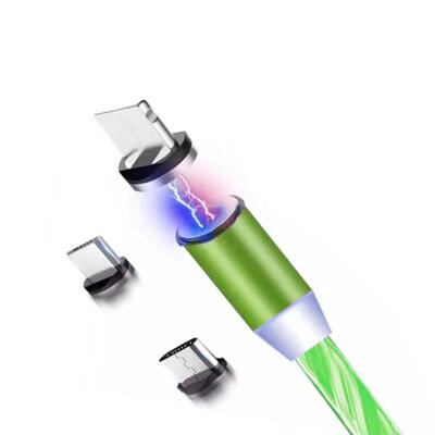 

3-in-1 8Pin Type-c Micro USB Magnetic Streamer Charging Cable-1m