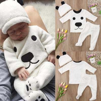 

Cartoon Newborn Baby Girls Boys Long Sleeve Tops Pants Outfits Set Warm Clothes