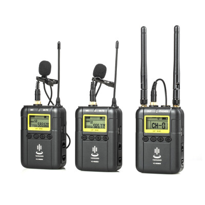 

Professional Wireless Video Recording Microphone System 2 Transmitter 1 Receiver Support Dual-channel UHF Low Cut Function