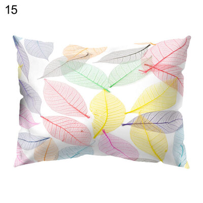 

Colorful Leaves Print Pillow Case Waist Throw Cushion Cover Bedroom Decoration