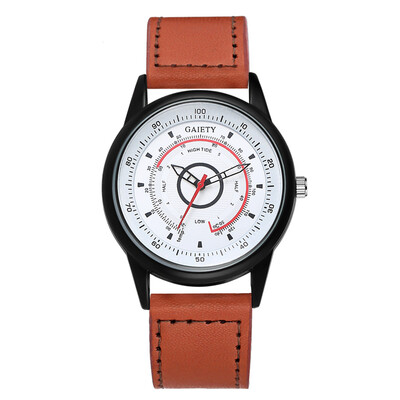 

GAIETY Men\s Unique White Dial Leather Strap Dress Watch G409