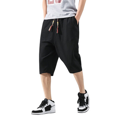 

Tailored Mens Casual Slim Sports Pants Calf-Length Linen Trousers Baggy Harem Pants