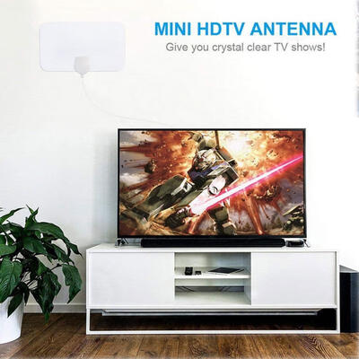 

Indoor TV Antenna Digital HDTVAerial Amplified 200 Mile Range VHF UHF Freeview