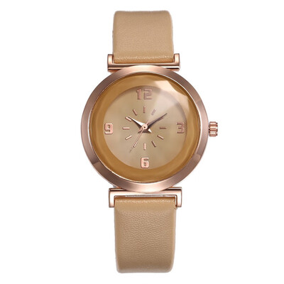 

Hot Korean Arabic Numerals Ladies Watch Wristwatches Leather Quartz Wristwatch Clock Mechanism Stainless Steel Kol Saati