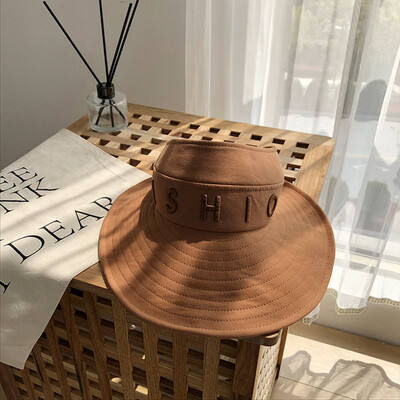 

Hat female summer Korean version of the net red outing big hat eaves ins fishermen hat sun hat empty top basin hat