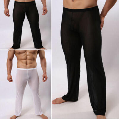 

Strong Mens Sexy Soft Mesh Sheer See-through Stretch Pants Trousers Sleepwear