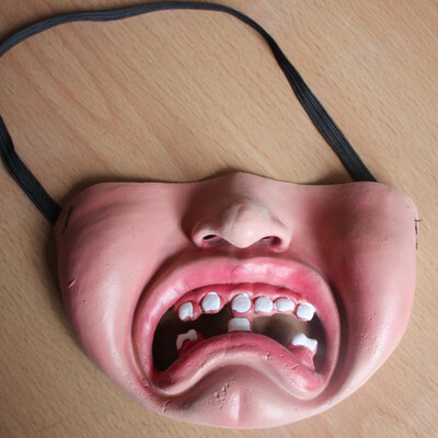 

FUNNYBUNNY Funny Adult Party Mask Latex Clown Cosplay Half Face Horrible Scary Masks Masquerade Halloween Party Decor Halloween