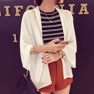 

Newest 2019 Summer Stylish Womens Fashion Casual Long Sleeve Cardigan Chiffon Solid Long Loose Blouse Shirt 2019628