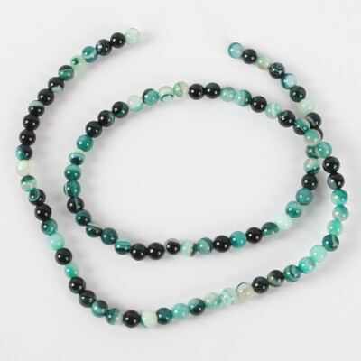 

Natural Gemstone Agate Round Bead Strands Dyed DarkCyan 4mm Hole 1mm about 92pcsstrand 1496