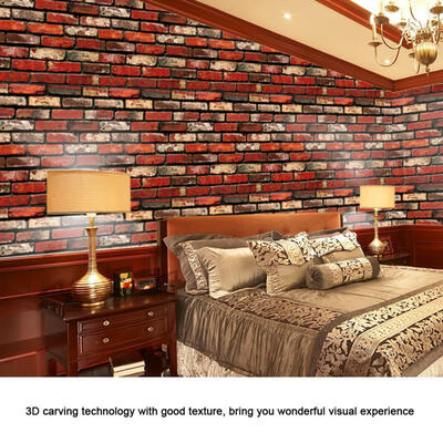 

Greensen Self Adhesive Wall Paper Roll Rustic Kitchen Living Room TV Background Stone Sticker Home Decor