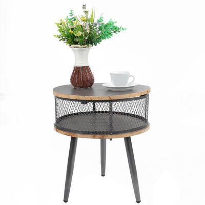 

Greensen Simple Storage Round Tea Table Bedroom Bedside Coffee Table Side TableHome Furniture