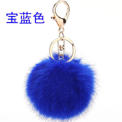 

Rabbit hair ball key ring car with 8 cm plush accessories female key chain cute fur bag pendant lobster clasp