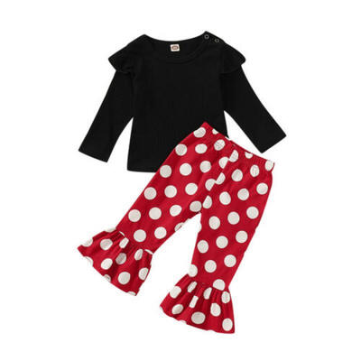 

US Autumn Newborn Baby Girls Clothes Ruffle Top Floral Pants Set Long Outfits