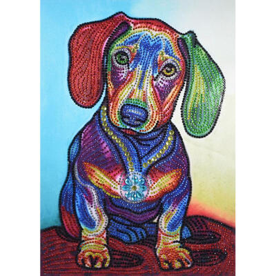 

5D DIY Special Shaped Diamond Painting Colorful Dog Cross Stitch Embroidery