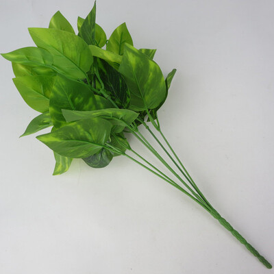 

7 Heads Artificial Fake Hanging Vine Green Plant Leaf Home Garden Desk Decor