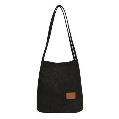 

Solid Color Shoulder Handbags Linen Women Large Top-handle Shopping Totes