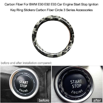 

Carbon Fiber Key Ring Sticker For BWM E90 E92 E93 Car Engine Start Stop Ignition Key Ring Stickers Carbon Fiber Circle 3 Series A