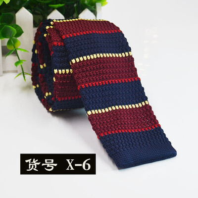 

Knit flat striped tie 5CM narrow section mens business tie direct