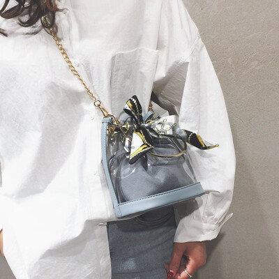 

Advanced sense bag Ocean portable transparent bag Fashion bucket bag handbag New 2019 wild ins Messenger bag