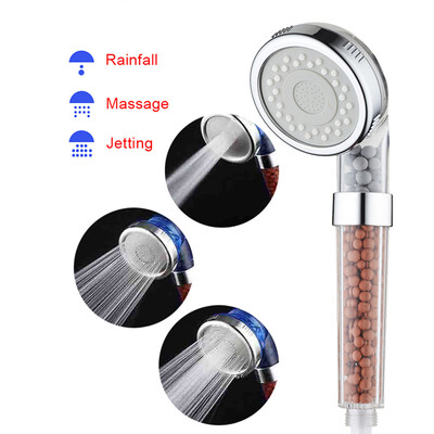 

Siaonvr High Pressure Shower Head Bathroom Water Saving 3 Filter Ionic Filtration Head A