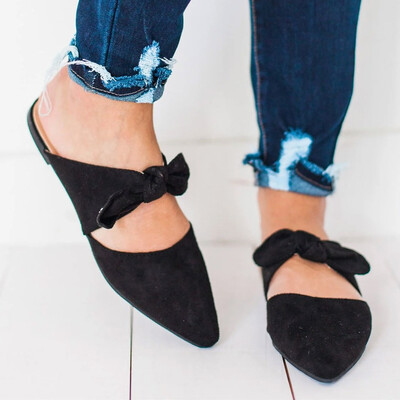 

Rose Women Summer Casual Pointed Bow Slippers Shoes Beach Slippers Sandals Shoes