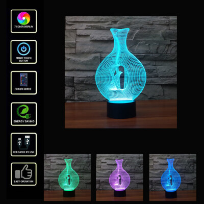 

〖Follure〗ABS Acrylic Black 3D LED Lamp Night Light Base USB Cable Remote Control Bed