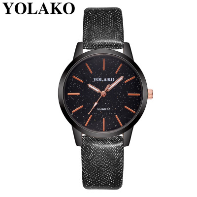 

YOLAKO Fashion large dial watches woman students WristWatch Damen simple Clock leisure belt retro lovers quartz watch 533