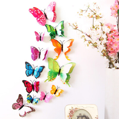 

〖Follure〗Double-layer Mixed Color Simulation Butterfly Magnet Stereo Refrigerator Sticker