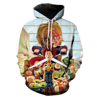 

Casual Drawstring Pullover Hoodie 3D Digital Printing Killer Girl Tops Long-Sleeved Hooded Sweatshirt