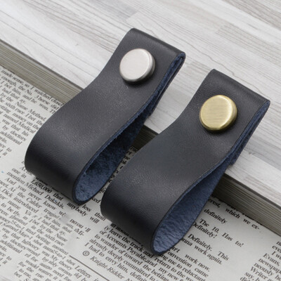 

Faux Leather Furniture Single Hole Pull Handle for Doors Cabinets Cupboards Knob