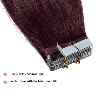 

Tape in Human Hair Extensions Highlight Balayage Long Straight Seamless Skin Weft Glue in Hairpieces Invisible 40pcs