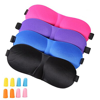 

4Pcs Lightweight Comfortable Adjustable Eye Mask with 8 Pack Ear Plugs