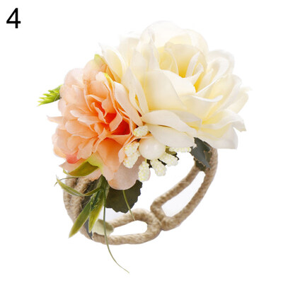 

Adjustable Wedding Bracelet Bridesmaid Bride Flower Open Hand Wrist Corsage Gift