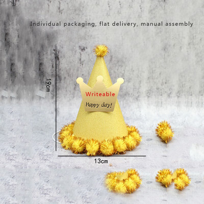

FUNNYBUNNY Childrens Adult Birthday Hat Laser Reflective Sharp Corner Ball Cap Party Spigot Cap Crown Cap Fur Ball Cap