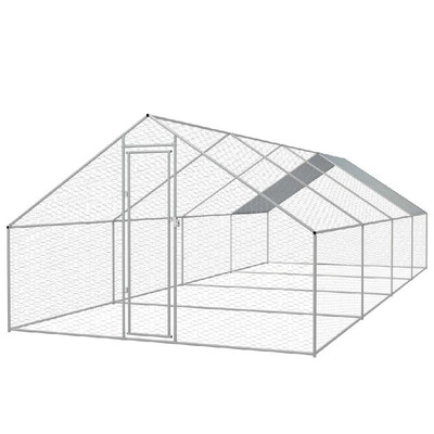 

Outdoor Chicken Cage Galvanized Steel 910"x262"x66