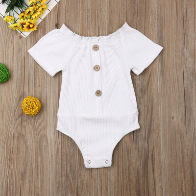

Infant Baby Kids Girls Solid Ruched Romper Sunsuit Bodysuit Casual Clothes