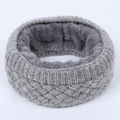 

New Fashion 6 Colors Autumn Winter Warm Unisex Scarves Ring Solid Color Wool Knit Plus Velvet Thick Collar Scarf