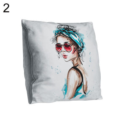 

Double-sided Printing Fashion Girl Pillow Case Cushion Cover Sofa Bed Car Decor