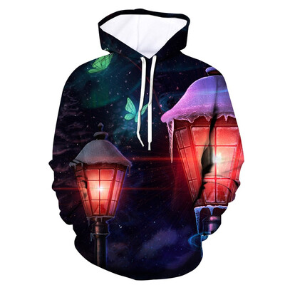 

Toponeto Mens 3D Printed Jacket Long Sleeve Hooded New Style Coat Hoodie Blouse Tops