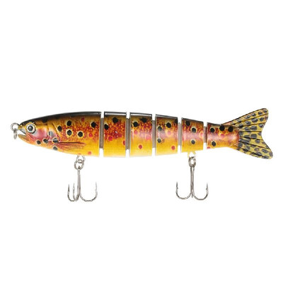 

Lixada 13cm19g Lifelike 6 Jointed Sections Trout Swimbait Fishing Lure Hard Bait Fish Hook Fishing Tackle