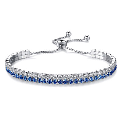 

Simple Micro Inlay Zircon Double Layer Adjustable Bracelet Unisex Pair Hand Chain Jewelry Hot Gift