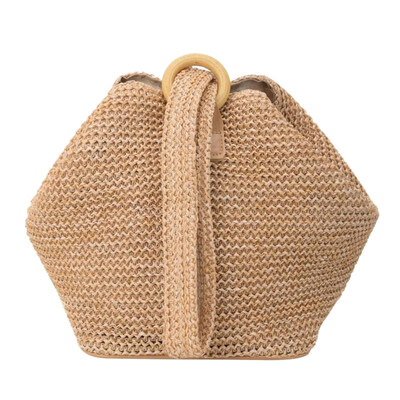 

Fashion Women Beach Handmade Knit Ring Tote Pouch Crossbody Shoulder Straw Bag