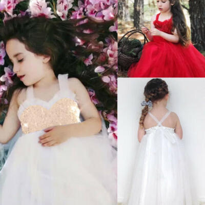 

Toddle Kid Girl Baby Princess Sequinned Party Wedding Bridesmaid Formal Dress