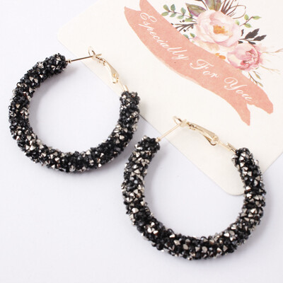 

2019 new design brand creative handmade beaded big circle earrings generous simple earrings gifts for women