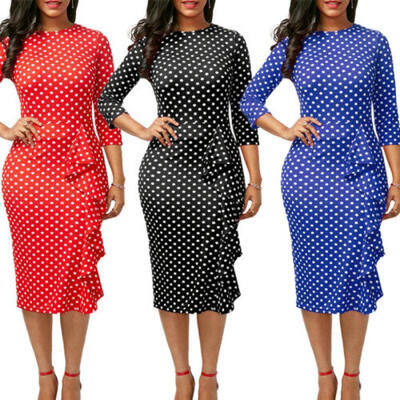 

Fashion Women OL Lady Short Sleeve Bodycon Slim Pencil Dress Office Workwear