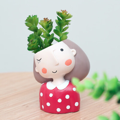 

Gobestart Cute Cartoon Girl Container For Home Garden Office Desktop Decoration