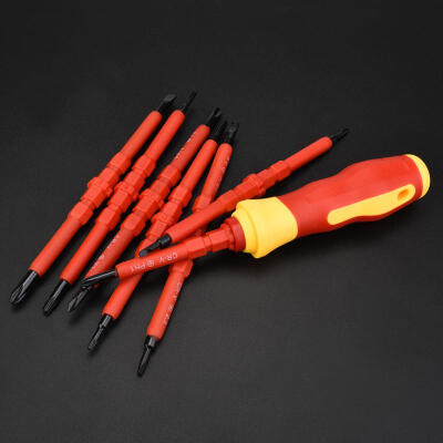 

Greensen 7pcs Insulated CR-V Screwdriver Set Electricians Double Head Screwdriver Tools with Soft Handle