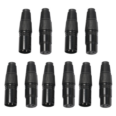 

5Pairs 3Pin XLR Female MIC Jack Snake Plug Audio Microphone Cable Connector