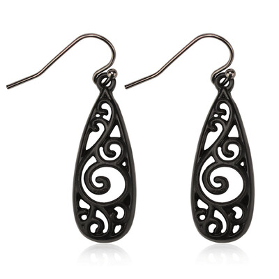 

fashion Women Simple Jewelry Bohemia Fashion Silver Hollow Carved Water Drop Earrings